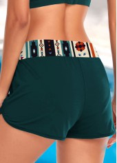 Mid Waisted Tribal Print Turquoise Swim Shorts | thumb picture 