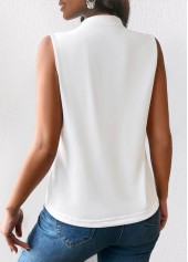 White Lightweight V Neck Tank Top | thumb picture 