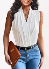 White Lightweight V Neck Tank Top | thumb picture 