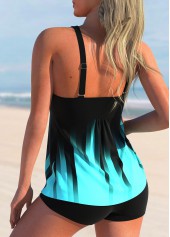Criss Cross Ombre Cyan Tankini Top-No Bottom | picture 2