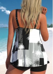Tropical Plants Print Black Tankini Top-No Bottom | picture 2
