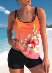 Floral Print Multi Color Tankini Set