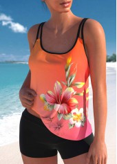 Floral Print Multi Color Tankini Set | thumb picture 