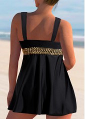 Patchwork Black Wide Strap Swimdress Top-No Bottom | picture 2