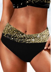 Mid Waisted Gold Shinning Bikini Bottom | thumb picture 