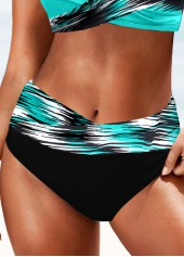 Mid Waisted Dazzle Colorful Print Black Bikini Bottom | thumb picture 