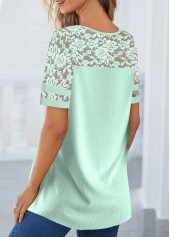 Mint Green Lace Short Sleeve T Shirt
