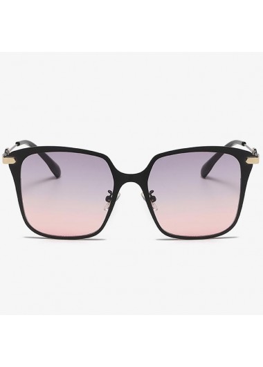 Modlily Pink Geometric Ombre Plastic Contrast Sunglasses - One Size