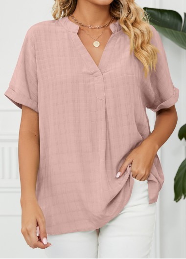  Modlily-Women's Clothing > Tops > Blouses&Shirts-COLOR-Light Pink