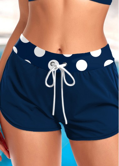 Mid Waisted Polka Dot Navy Swim Shorts