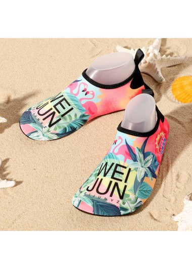 Modlily Multi Color Letter Print Anti Slippery Water Shoes - 43