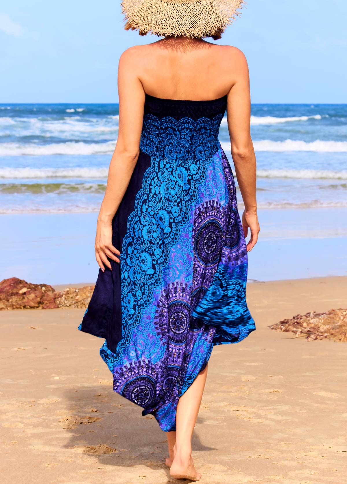 Tribal Print Blue Cover Up