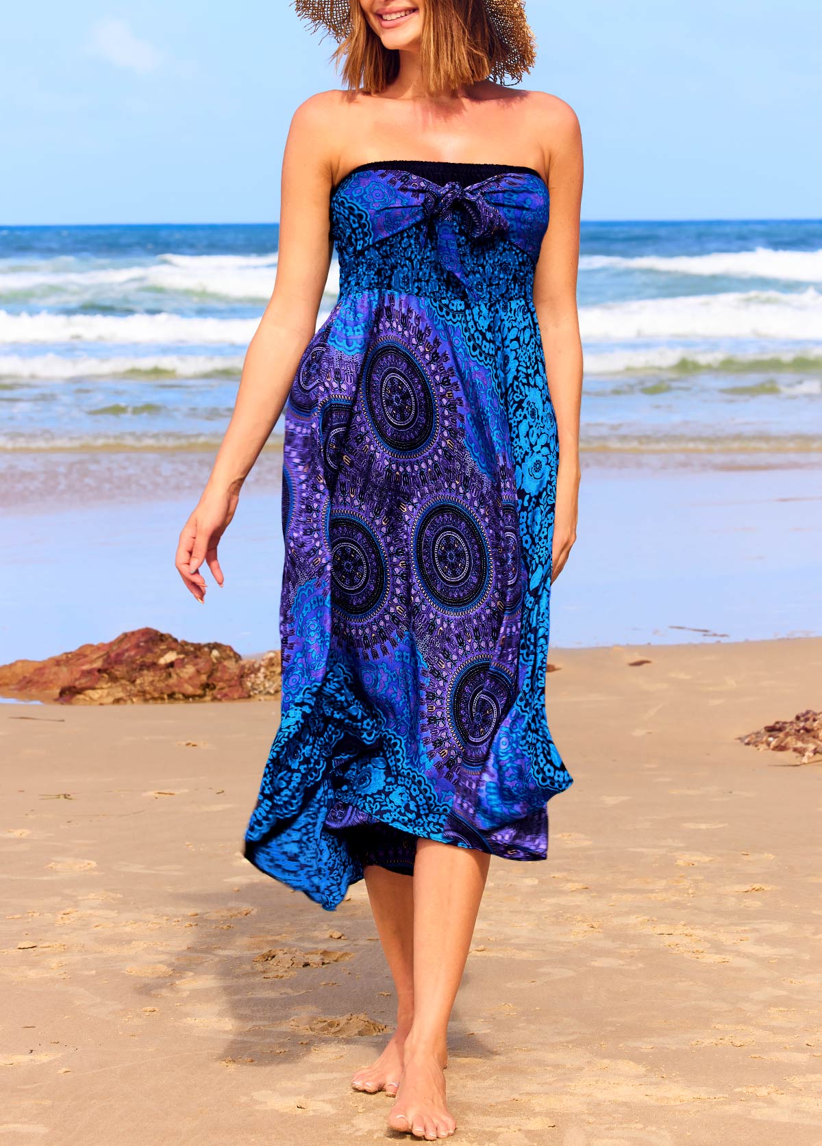 Tribal Print Blue Cover Up