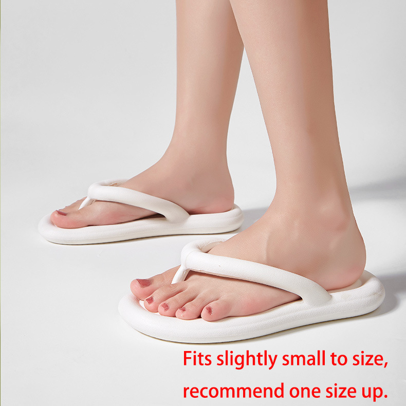 White Toe Post Falt Flip Flops