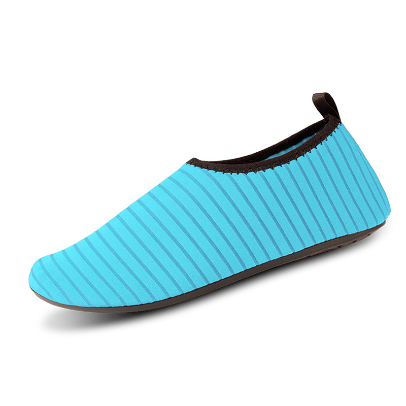 Neon Blue Striped Anti Slippery Polyester Water Shoes | modlily.com ...