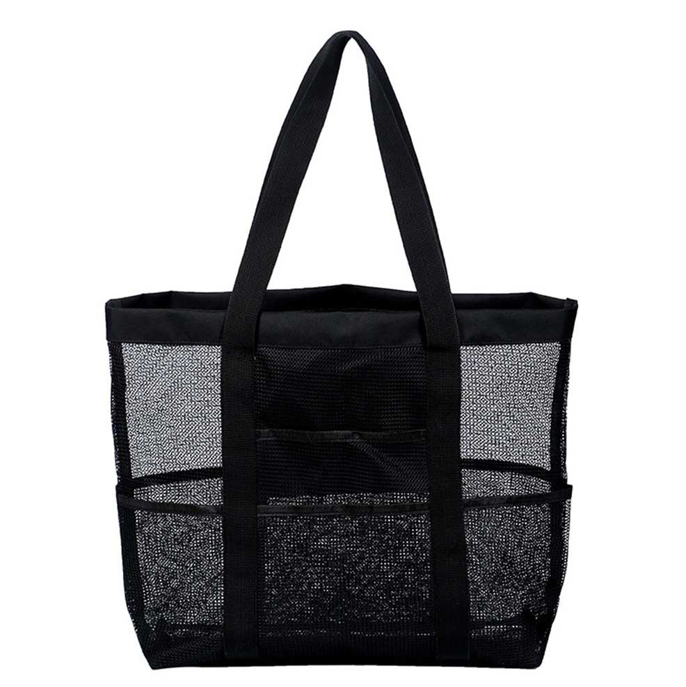 Black Color Mesh Detail Open Hand Bag | picture 