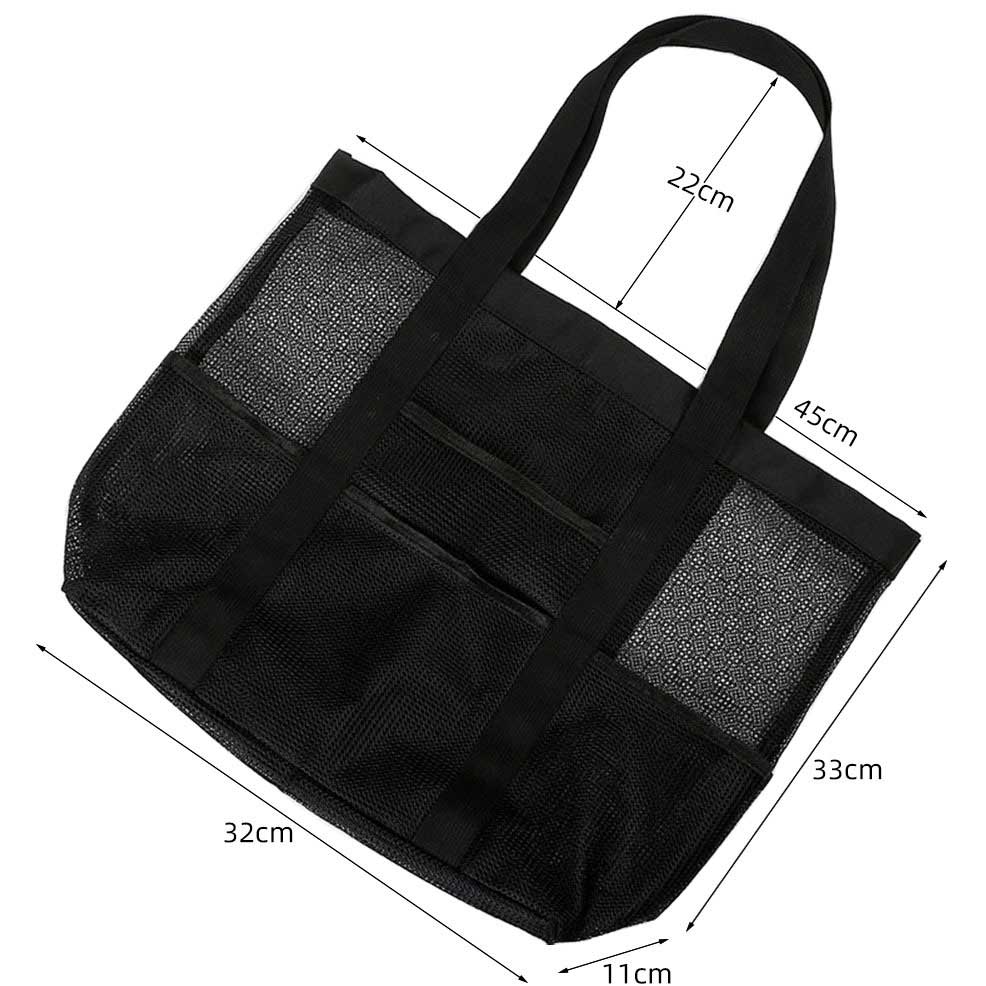 Black Color Mesh Detail Open Hand Bag | picture 