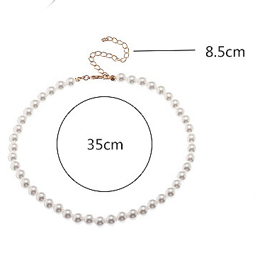 White Round Small Pearl Detail Necklace