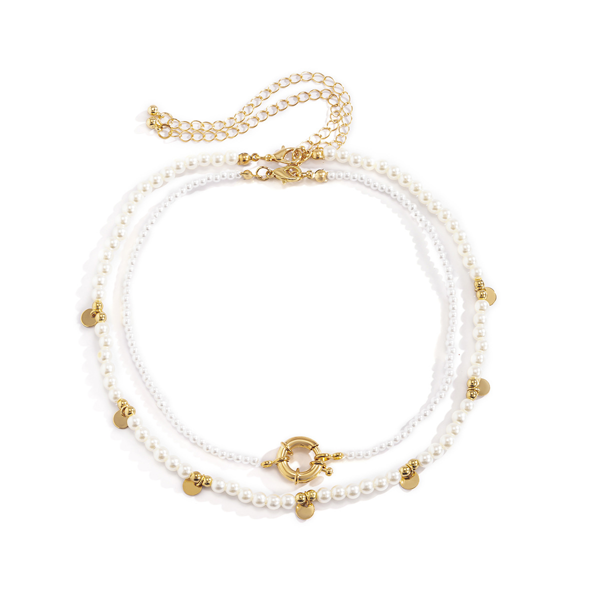 Pearl Design White Round Necklace Set