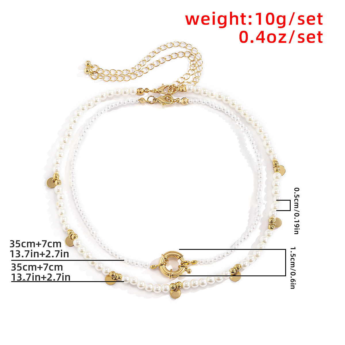 Pearl Design White Round Necklace Set