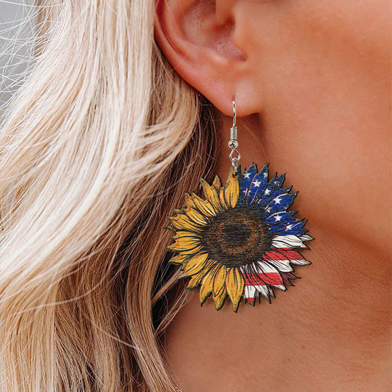 Multi Color Round Flower Design Earrings