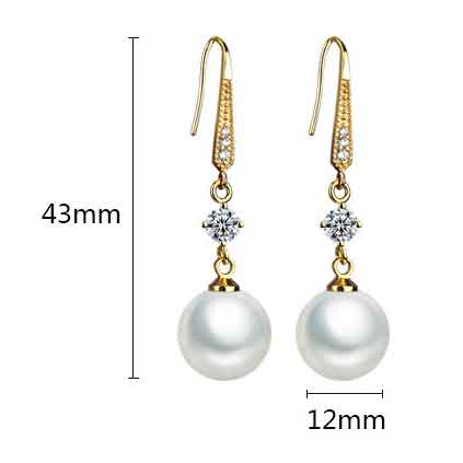 Gold Metal Detail Peal Rhinestone Earrings | picture 