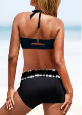 Tie Back Black Contrast Bikini Top-No Bottom | picture 2