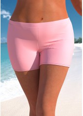 Mid Waisted Plus Size Light Pink Swim Shorts