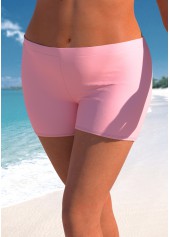 Mid Waisted Plus Size Light Pink Swim Shorts | thumb picture 