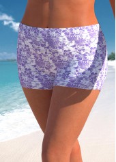 Mid Waisted Plus Size Light Purple Swim Shorts | thumb picture 