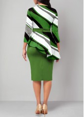 Green Fake 2in1 Geometric Print Dress | thumb picture 