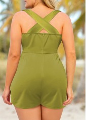 Mustard Yellow Surplice Short Sleeveless V Neck Romper | thumb picture 