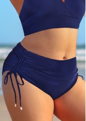 Plus Size Tie Navy Bikini Top-No Bottom | picture 3