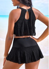Lace High Waisted Black Bikini Sets | thumb picture 