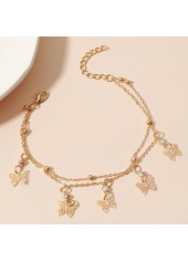 Gold Butterfly Rhinestone Layered Design Anklet | thumb picture 