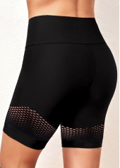 Hollow Out High Waisted Black Swim Shorts | thumb picture 
