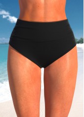 High Waisted Black Stretch Bikini Bottom