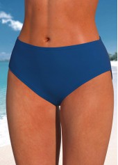 Mid Waisted Stretch Blue Bikini Bottom | thumb picture 