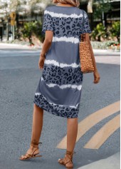 Grey Leopard H Shape Short Sleeve Dress | thumb picture 