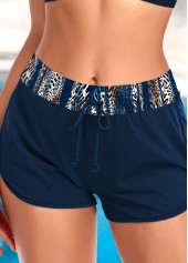Plus Size Mid Waisted Leopard Swim Shorts