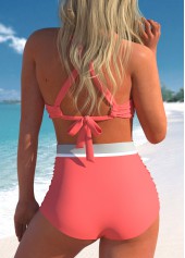 Criss Cross Coral Tie Back Bikini Set | thumb picture 