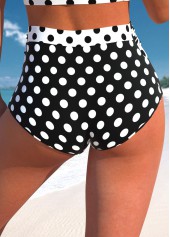 High Waisted Polka Dot Black Bikini Bottom | thumb picture 