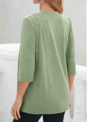 Sage Green Lace 3/4 Sleeve Cardigan and Tank Top | thumb picture 