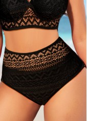 High Waisted Black Lace Stitching Bikini Bottom | thumb picture 