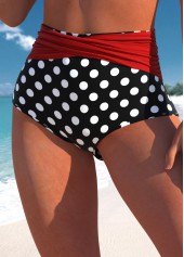 High Waisted Polka Dot Red Bikini Bottom | thumb picture 