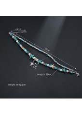 Asymmetrical Design Silver Jade Detail Anklet | thumb picture 