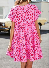 Pink Lightweigh Leopard A Line Dress | thumb picture 