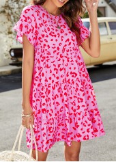 Pink Lightweigh Leopard A Line Dress | thumb picture 