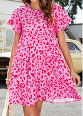 Pink Lightweigh Leopard A Line Dress | thumb picture 