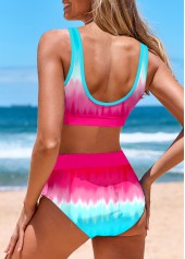 Metal Ring Ombre Multi Color Bikini Top-No Bottom | thumb picture 